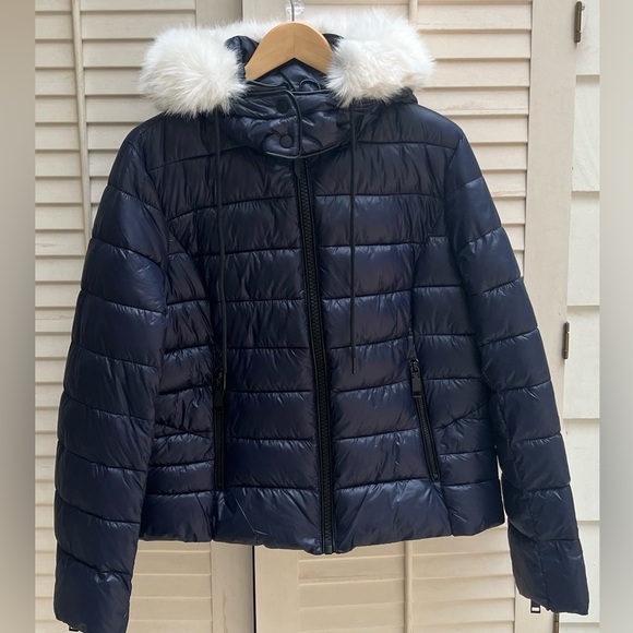 Rebecca Minkoff Jackets & Blazers - Rebecca Minkoff - Navy Blue Hooded Puffer Jacket Winter Coat - Medium - NWOT